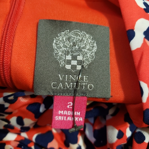 Vince Camuto Red and Black Patterned Midi Dress - Picture 9 of 12